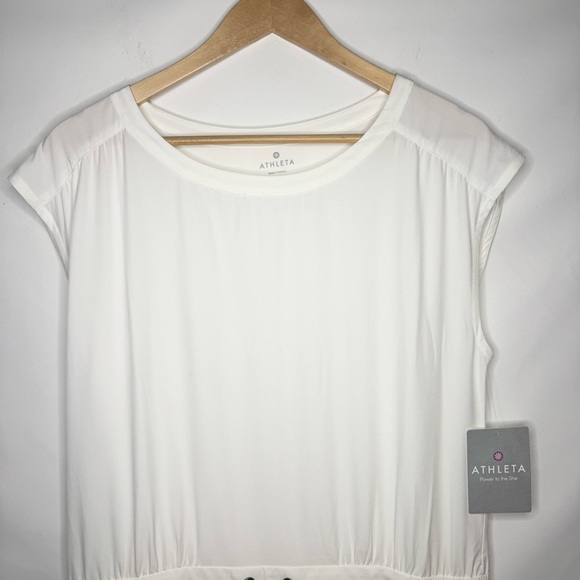 NWT Athleta Perfect Petal Dress White Dove White Size 12 Sporty Casual Athletic - Picture 3 of 9